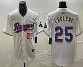 Men's Texas Rangers #25 Jose Leclerc Number White 2024 Gold Collection Limited Cool Base Jersey,baseball caps,new era cap wholesale,wholesale hats